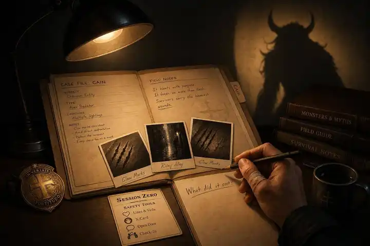 Cain TTRPG Review: Monster Hunting, Trauma, and Table Fit