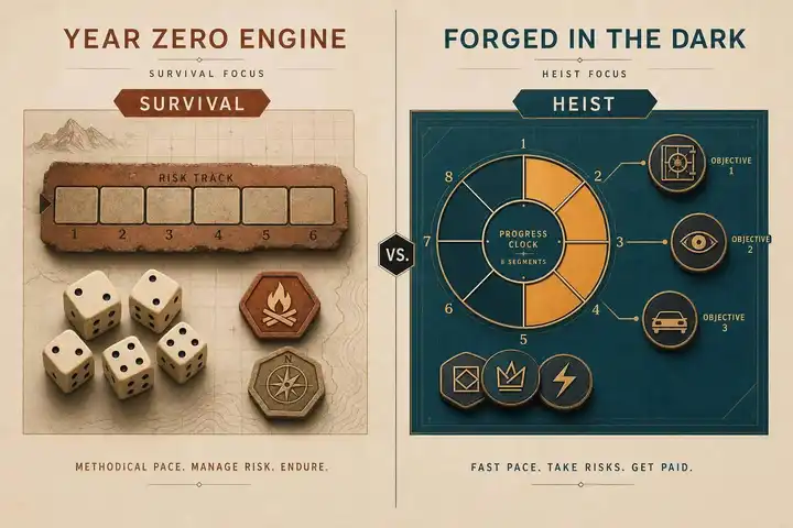 Year Zero Engine vs. Forged in the Dark: Which TTRPG Style Fits Your Table?