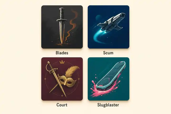 Which Forged in the Dark TTRPG Should You Play? Blades, Scum, Court, and Slugblaster Compared